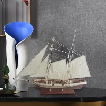 Модель морской парусной лодки в масштабе 1:70 Поделки для декора домашнего офиса