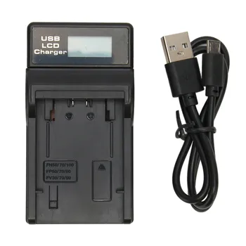 USB-зарядное устройство для камеры с дисплеем питания для Hdr-Видеокамер-Одиночное зарядное устройство для Np Fv Fp Vg10