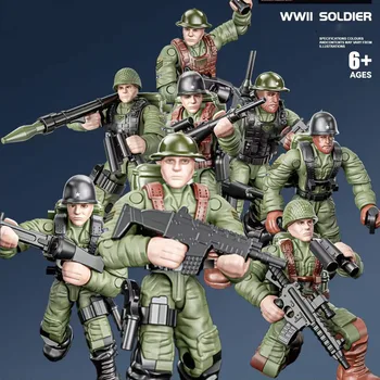 Военная униформа Мировой войны, армейский Батистовый кирпич, мега Строительный блок, фигурки солдат спецназа Ww2, оружие, кирпичные игрушки для мальчика в подарок