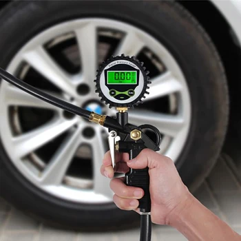 Тестер воздушной подсветки Цифровой дисплей давления в автомобиле, Манометр для накачивания шин, Автомобильный контроль инфляции
