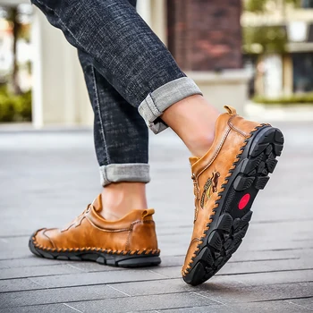 Мужские лоферы, повседневная обувь, Мужские кроссовки 2023, Модная Удобная Уличная Износостойкая мужская обувь для ходьбы с ручной строчкой