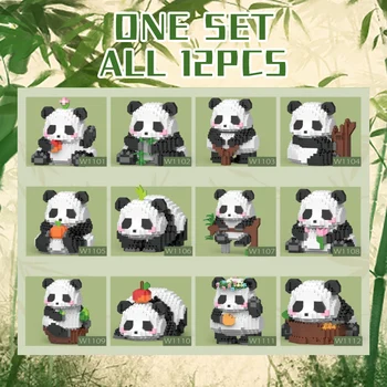 Китайские игрушки Хобби Животные Милые Кавайные панды Микро Строительные блоки Модель Мини Кирпичи Игрушки для детских подарков