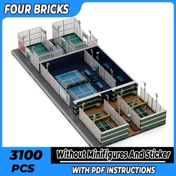 Moc Building Bricks Street View Model Бадминтон Теннис Модульные блоки с открытой технологией, Подарки, Игрушки для детей, наборы для сборки своими руками