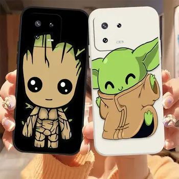 Marvel Groot Baby Yoda Чехол Для Телефона Xiaomi 13 12 12S 11 11T 10 10S 9 9SE 8 8SE Pro Ultra Lite Цветной Жидкий Чехол Funda Shell