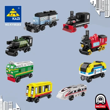 Строительные блоки для автомобилей, городской поезд, метро, набор игрушек для сборки моделей для мальчиков, маленькие строительные блоки, игрушки и хобби