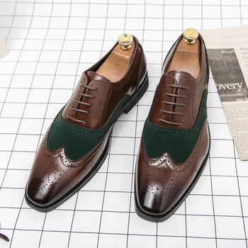 Классические Высококачественные МОДНЫЕ Оксфордские туфли с острым носком, мужская обувь на шнуровке, роскошные мокасины с острым носком, повседневная Роскошная кожаная обувь