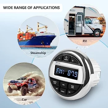 Водонепроницаемое морское стерео Bluetooth-радио, аудиосистема для мотоцикла, лодка, автомобильный MP3-плеер, автоматическая звуковая система, FM AM-приемник для СПА, UTV ATV