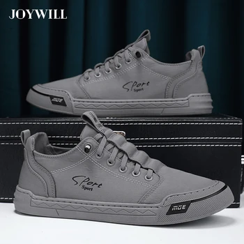 JOYWILL/ Мужская парусиновая обувь, уличные повседневные кроссовки, модная обувь с дышащей мягкой подошвой из ледяного шелка, прогулочные лоферы для мужчин