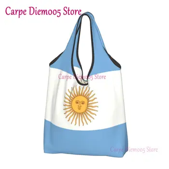 Сумка для покупок с милым принтом Флага Аргентины, портативная сумка для покупок через плечо