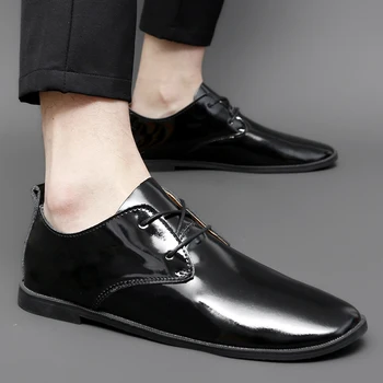 Мужская обувь Качественная обувь из воловьей кожи British Business из очень мягкой кожи Мужские модельные туфли из спилка мужские мокасины