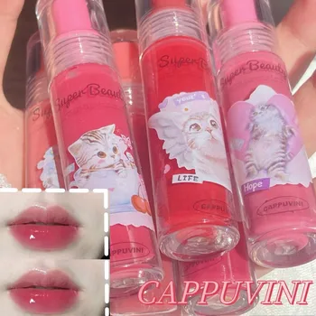 Желейная глазурь для губ FLORETTE Cute Cat Увлажняющий Стойкий Сексуальный зеркальный блеск для губ Корейский оттенок для губ Для девочек Корейская косметика для макияжа