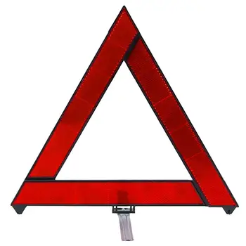 Треугольный красный отражатель знака остановки при аварийной поломке автомобиля