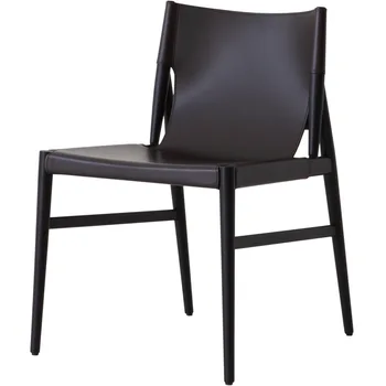Минималистичный Кожаный обеденный стул, Скандинавский дизайнер, Повседневная спинка, Массивный стул, дерево, простая мобильная мебель для дома Silla Para Comedor