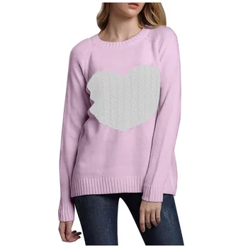 Женский свитер свободной вязки с радужным межцветным сращиванием, Новая мода, простая универсальная женская одежда 2023