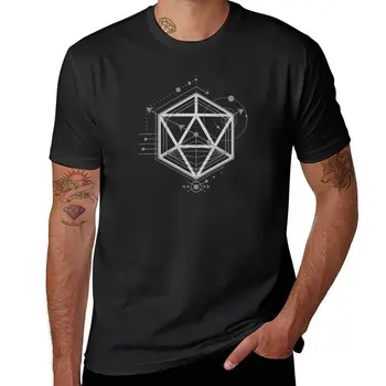 Новые символы алхимии, многогранные кости D20, настольная игровая футболка для RPG, простые футболки, футболки для мужчин, одежда