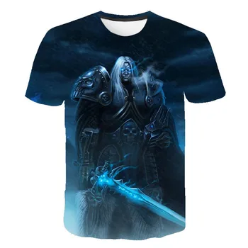 Футболка с 3D-принтом из игры World Of Warcraft, мужская/женская модная футболка с круглым вырезом и коротким рукавом, футболки Harajuku Оверсайз 