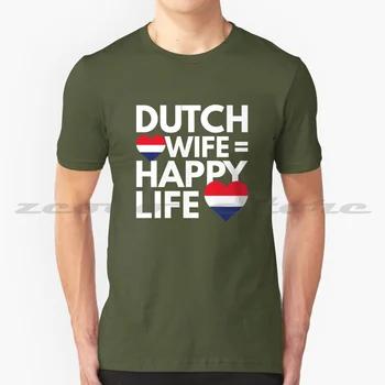 Футболка Dutch Wife Is Happy Life из 100% хлопка, удобная высококачественная футболка Dutch Wife Is Happy Life, голландская девушка, любовь Нидерландов