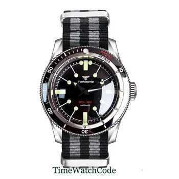 Мужские часы Tandorio Automatic Diver с двойным бантом, сапфировое стекло NH35 PT5000 200m, водонепроницаемый 40-миллиметровый нейлоновый ремешок, светящийся циферблат