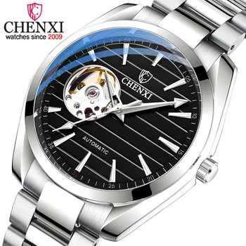 Мужские механические наручные часы CHENXI от ведущего люксового бренда Автоматические Часы Мужские Водонепроницаемые Часы из нержавеющей стали