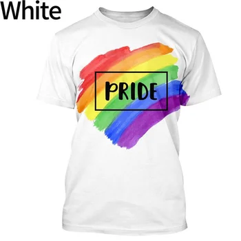 2023 Новая футболка с коротким рукавом LGBT Rainbow 3D для мужчин и женщин, одежда для ЛГБТК, повседневные топы с модным принтом, уличная одежда