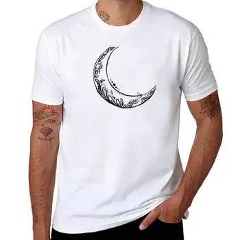 Новая футболка Connected Moon, модные топы в корейском стиле, черные футболки, мужская тренировочная футболка для мужчин