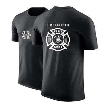 Мода на печать команды пожарных-спасателей 2023, Новые мужские летние футболки с коротким рукавом и круглым вырезом для отдыха, дышащие облегающие футболки, топы