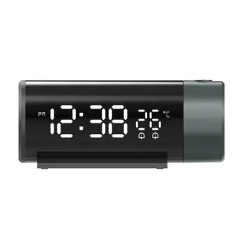 Уникальные светодиодные часы на расстоянии 5 м С управлением временем на большом экране Светодиодные настольные электрические часы с проектором, вращающимся на 180 градусов