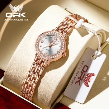 Женские часы OPK 6009 с простым циферблатом, оригинальные роскошные женские ручные часы, водонепроницаемые кварцевые женские часы от ведущего бренда