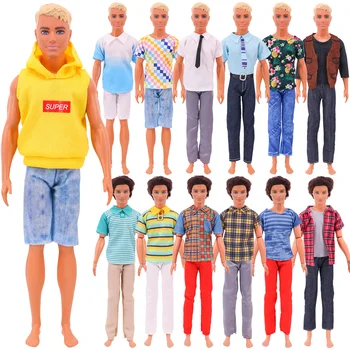 Одежда для куклы Кен ручной работы, футболка + шорты для барби, аксессуары для платья, модная повседневная одежда, игрушки Gils, подарок на день рождения