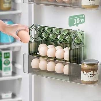 Ящик для хранения яиц, Органайзер для холодильника, Контейнеры для еды, Футляр для хранения свежих яиц, держатель для лотков, Диспенсер для кухонных ящиков для хранения