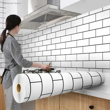 Маслостойкие наклейки для кухни, водонепроницаемые и термостойкие наклейки на стены, самоклеящиеся обои для кабинета, столешницы