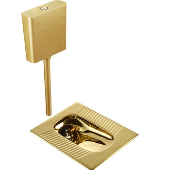 Автоматический скрытый датчик табурета Золотой клапан смыва унитаза Инфракрасный клапан смыва стульчика для горшков