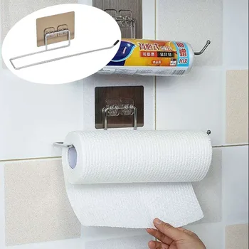 Подставка для рулонной бумаги, Не Пробивающаяся, для хранения туалетной бумаги, Вешалка для полотенец из нержавеющей стали, Многоцелевой Аксессуар для кухни и ванной комнаты