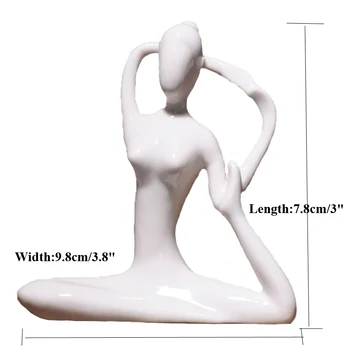 12 Стилей абстрактного искусства, Керамические Позы для йоги, Фарфоровая статуэтка Леди, украшение для домашней студии йоги