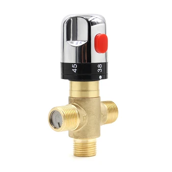 Латунный термостатический смесительный клапан, кран для душа, клапан регулирования температуры воды
