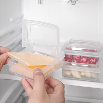 Прозрачная коробка для хранения масла, сыра с крышкой Портативные Кухонные Пластиковые контейнеры для хранения свежих фруктов и овощей