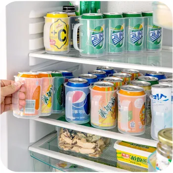 Прозрачный Пластиковый Холодильник Стеллаж для хранения напитков Диспенсер для банок содовой Классификация Кухонный Стеллаж Для хранения Кухонных принадлежностей