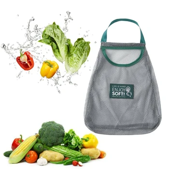 Многоразовая сетчатая сетка, Подвесная сумка для хранения овощей и фруктов, Дышащий Настенный Органайзер для чесночной сетки, Кухонные принадлежности