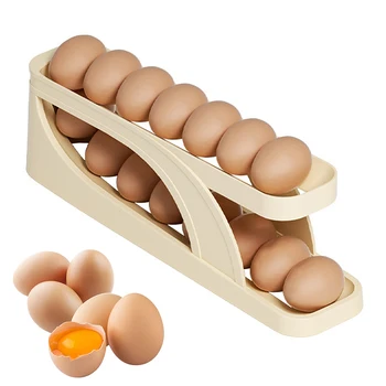 Органайзер для яиц в холодильнике Автоматический дозатор яиц Подставка для скручивания яиц для холодильного шкафа Кухонные инструменты