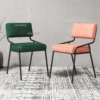 Легкие роскошные обеденные стулья для дома, Скандинавское Фланелевое Кожаное кресло для отдыха, Мебель для гостиной, Современное гостиничное кресло для переговоров