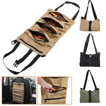 5 Рулонных сумок для инструментов на молнии, гаечный ключ, отвертки, Плоскогубцы, сумка-рулон, холщовый рулон, набор инструментов, сумка-органайзер, сумки для хранения инструментов